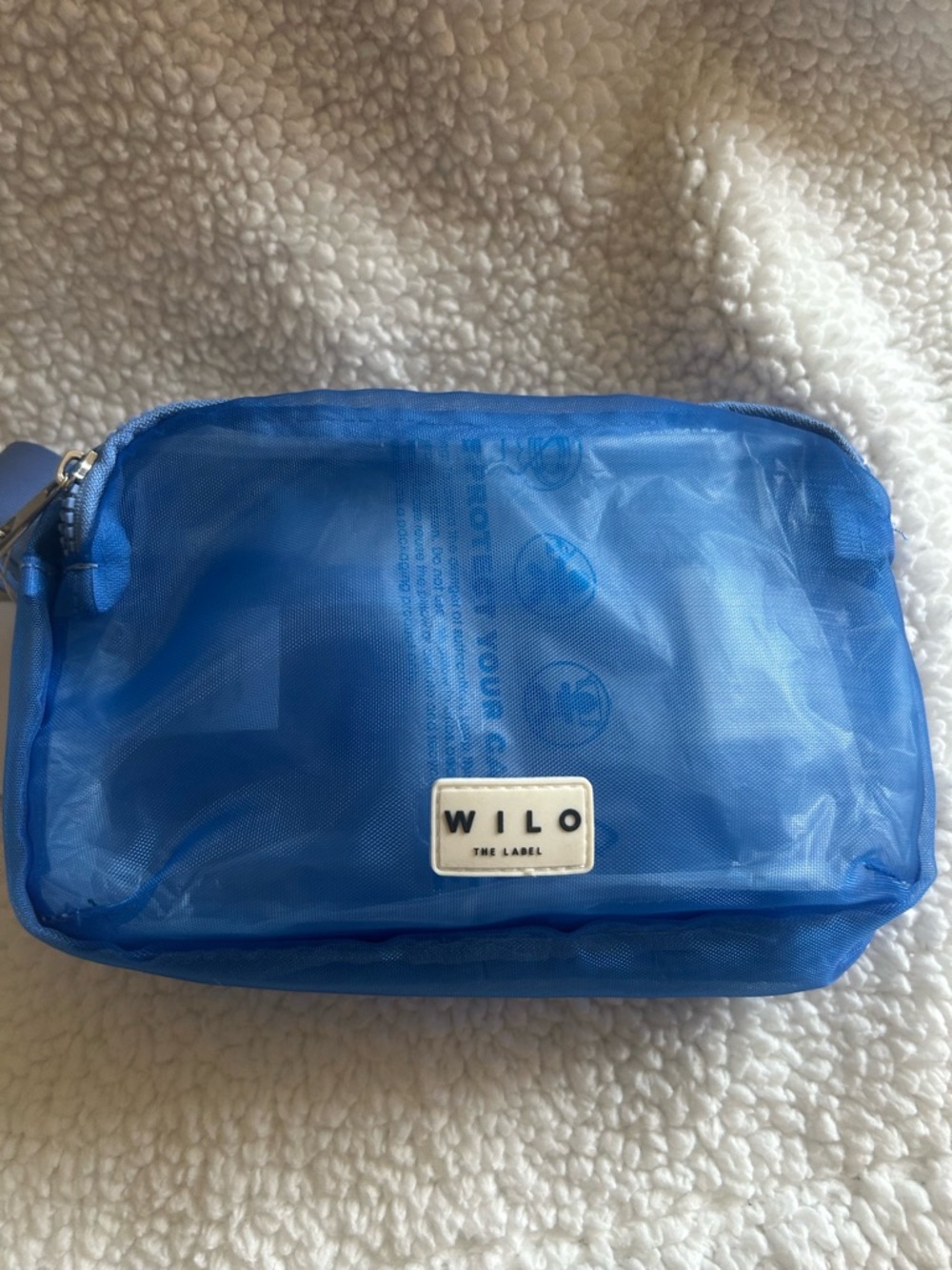 Wilo The Label Blue Active Sheer Belt Bag mesh blue Fanny pack NEW